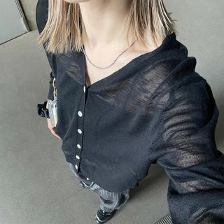 Linen V-neck cardigan