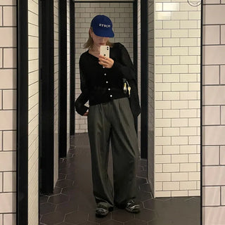 Striped wide slacks