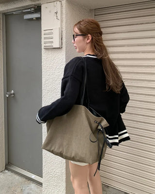 Two-tone cardigan and shorts set