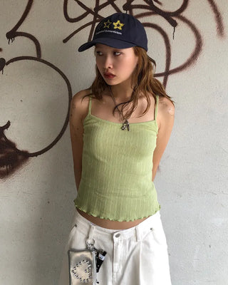 Scalloped hem cropped pointe camisole