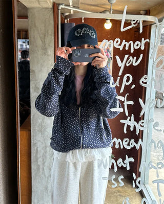 Flower Zip Hoodie