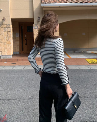 Striped V-neck cardigan