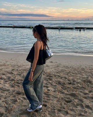 Cut-off vintage denim pants
