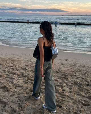 Cut-off vintage denim pants