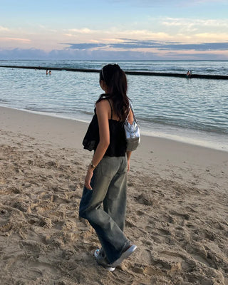 Cut-off vintage denim pants