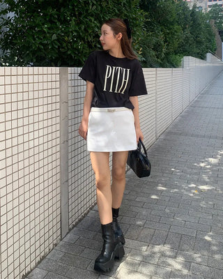 Belt set basic mini skirt