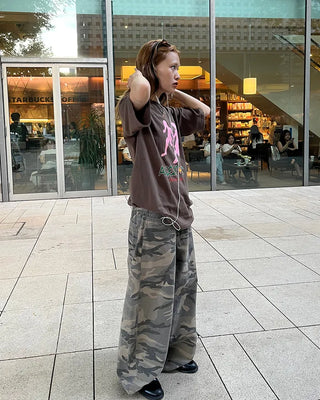 Camouflage Super Wide Cotton Pants