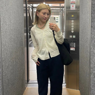Cotton wide-leg pants