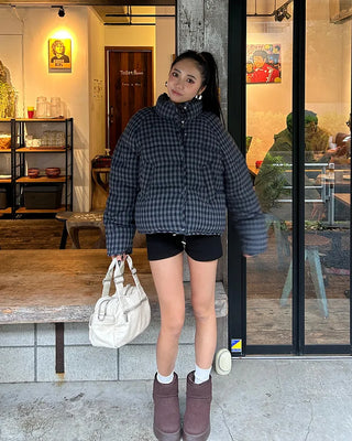 Inner fleece ankle-cut high-sole sheepskin boots
