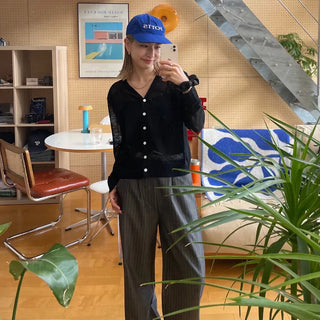 Striped wide slacks