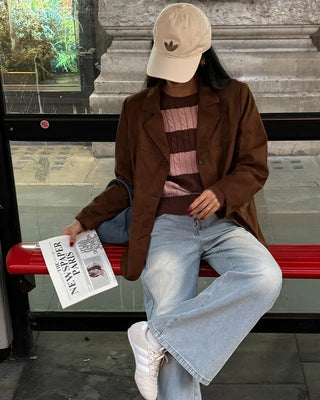 Washed wide denim pants