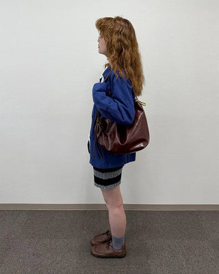 Leather String Shoulder Bag