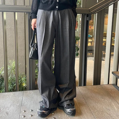 Striped wide slacks