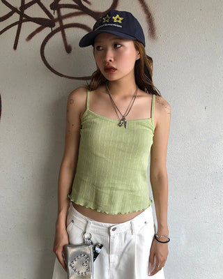 Scalloped hem cropped pointe camisole