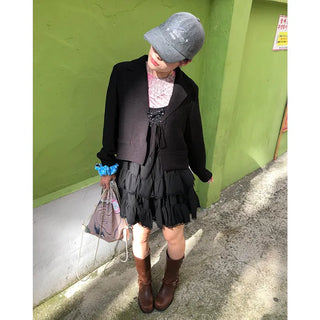 Ribbon Collar Cropped Jacket