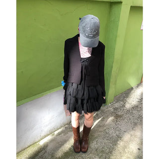 Ribbon Collar Cropped Jacket