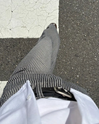 Striped cotton wide-leg pants