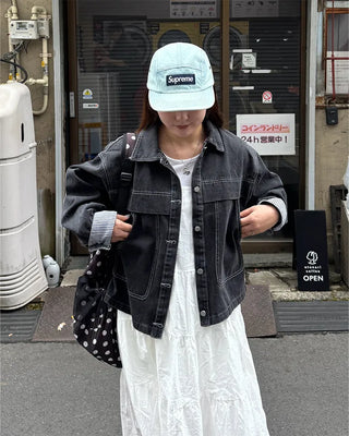 Pocket Color Denim Jacket