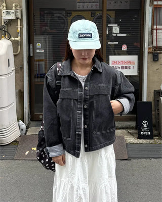 Pocket Color Denim Jacket