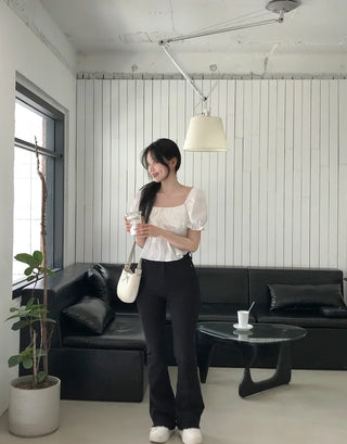 [2-way] Shirred Frill Blouse