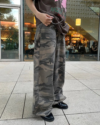 Camouflage Super Wide Cotton Pants