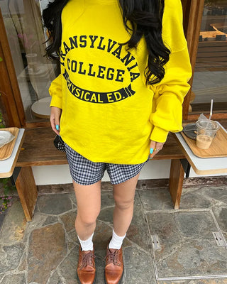 Checked drawstring waist shorts