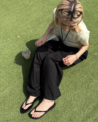 Faux leather beach sandals