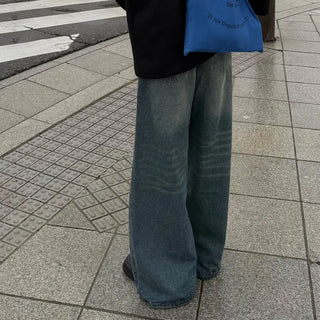 Vintage Wash Wide Denim Pants