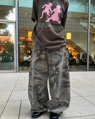 Camouflage Super Wide Cotton Pants