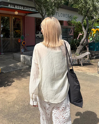 Wrinkle Sheer Loose Long Shirt