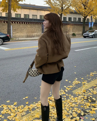 Trench-style mid-length jacket
