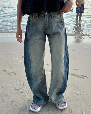 Cut-off vintage denim pants