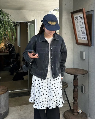 Pocket Color Denim Jacket