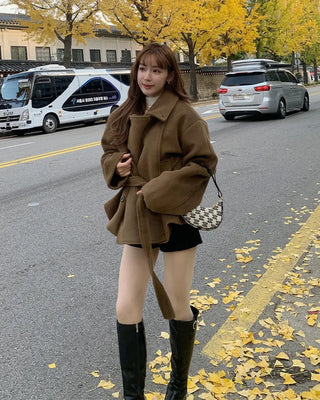 Trench-style mid-length jacket