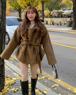 Trench-style mid-length jacket