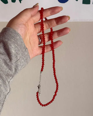 Colored clear bead necklace