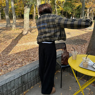 Corduroy strap wide pants