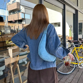 Suede Moon Belt Shoulder Bag