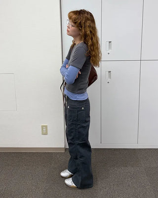 Semi-wide bootcut basket pants