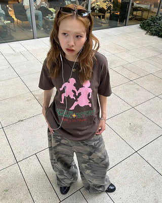 Camouflage Super Wide Cotton Pants