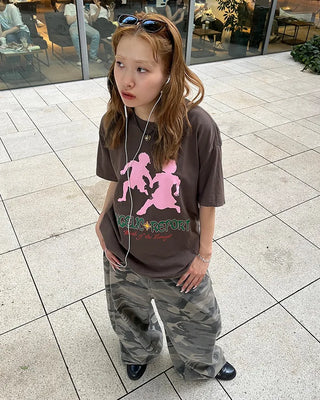 Camouflage Super Wide Cotton Pants