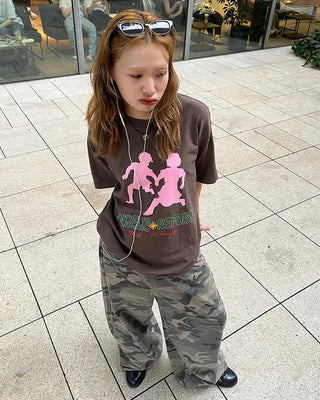 Camouflage Super Wide Cotton Pants