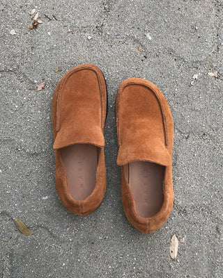 Suede square loafers