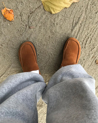 Suede square loafers