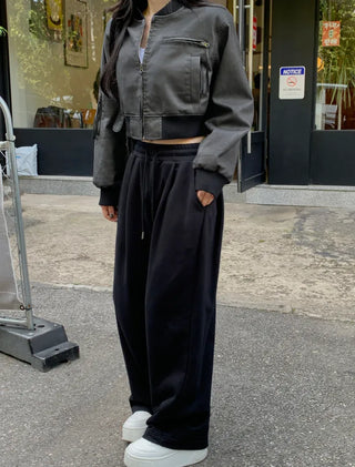 [3 colors] Pleated wide training pants