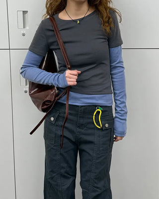 Leather String Shoulder Bag