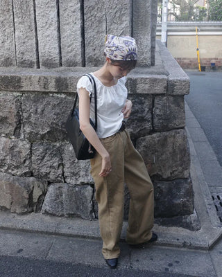 Beige cotton pants