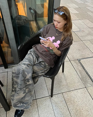 Camouflage Super Wide Cotton Pants