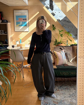 Hammer Loop Big Hip Pocket Cotton Wide Pants