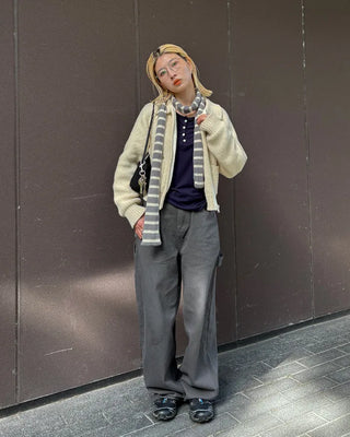 Hammer Loop Big Hip Pocket Cotton Wide Pants